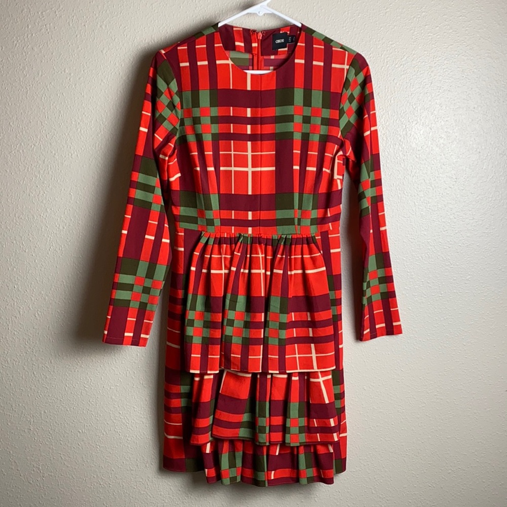 Asos Plaid tartan holiday dress size 6